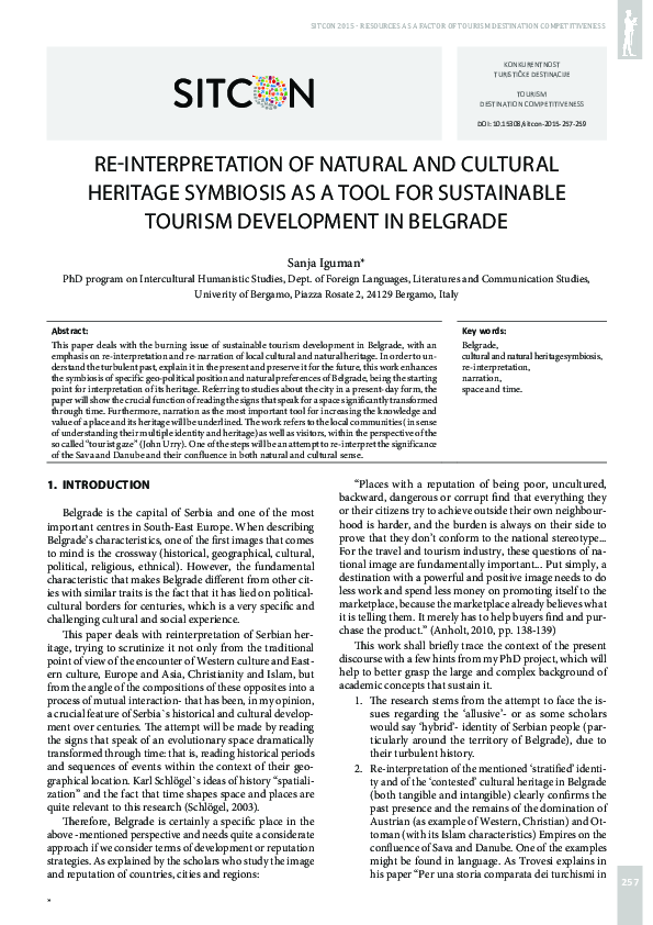 (PDF) Re-Interpretation of Natural and Cultural Heritage Symbiosis as a ...