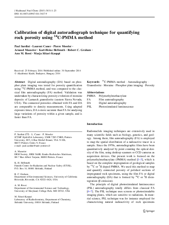 (PDF) Calibration of digital autoradiograph technique for quantifying