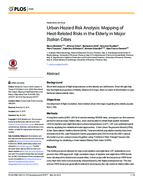 (PDF) Urban-Hazard Risk Analysis: Mapping of Heat-Related Risks in the ...