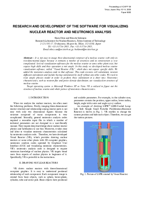(PDF) Research and Development of the Software for Visualizing Nuclear ...