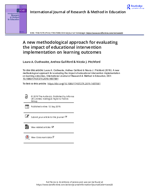 (PDF) A new methodological approach for evaluating the impact of ...