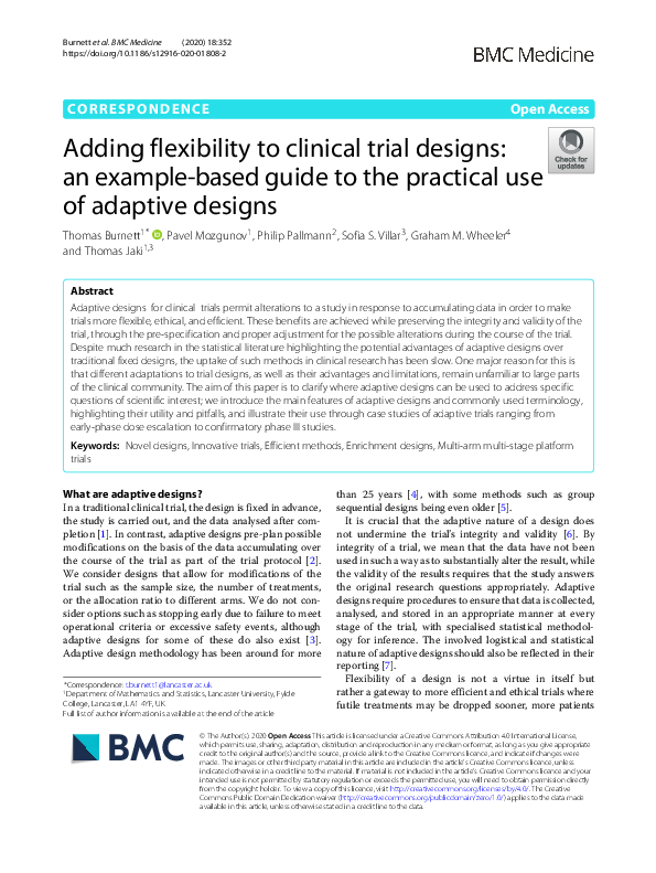 (PDF) Adding flexibility to clinical trial designs: an example-based ...