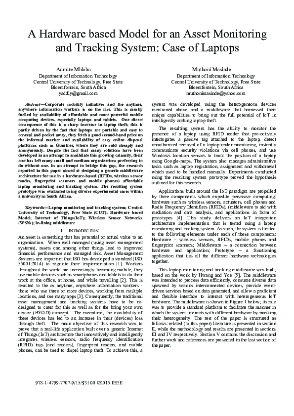 (PDF) A hardware based model for an asset monitoring and tracking ...