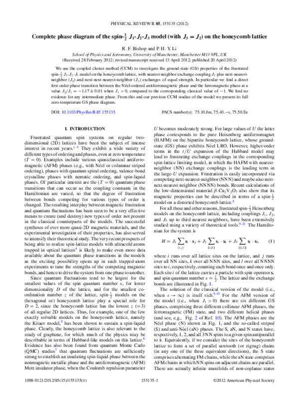 (PDF) Complete phase diagram of the spin-1/2 J_{1}-J_{2}-J_{3} model ...