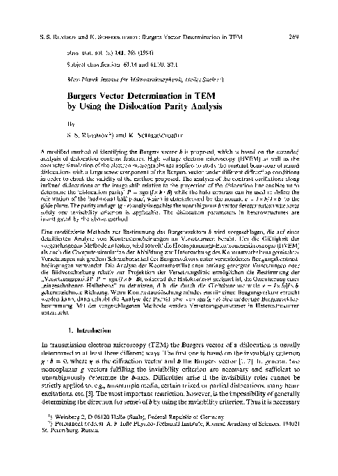 (PDF) Burgers vector determination in TEM by using the dislocation ...