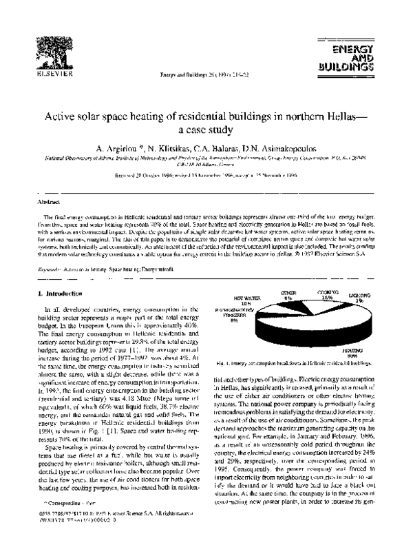 (PDF) Active solar space heating of residential buildings in northern ...