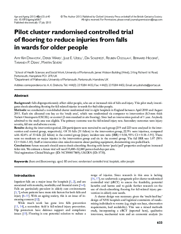 (PDF) Pilot cluster randomised controlled trial of flooring to reduce ...