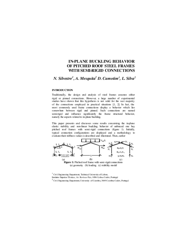 (PDF) In-plane buckling behaviour of pitched-roof steel frames with ...