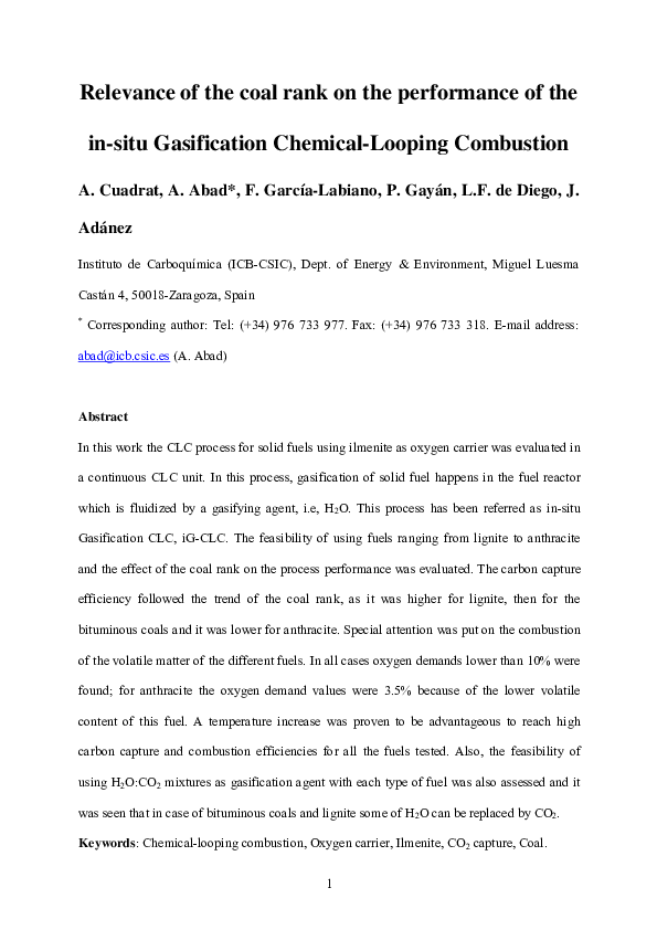 (PDF) Relevance of the coal rank on the performance of the in situ ...