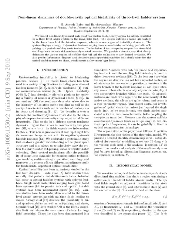 (PDF) Nonlinear dynamics of double-cavity optical bistability of a ...