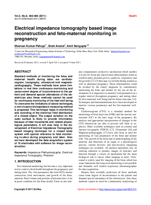 (PDF) Electrical impedance tomography based image reconstruction and ...