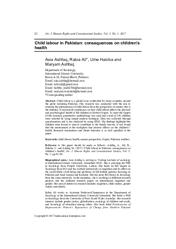 Research on child labour image