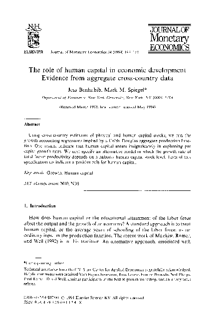 (PDF) The role of human capital in economic development evidence from ...