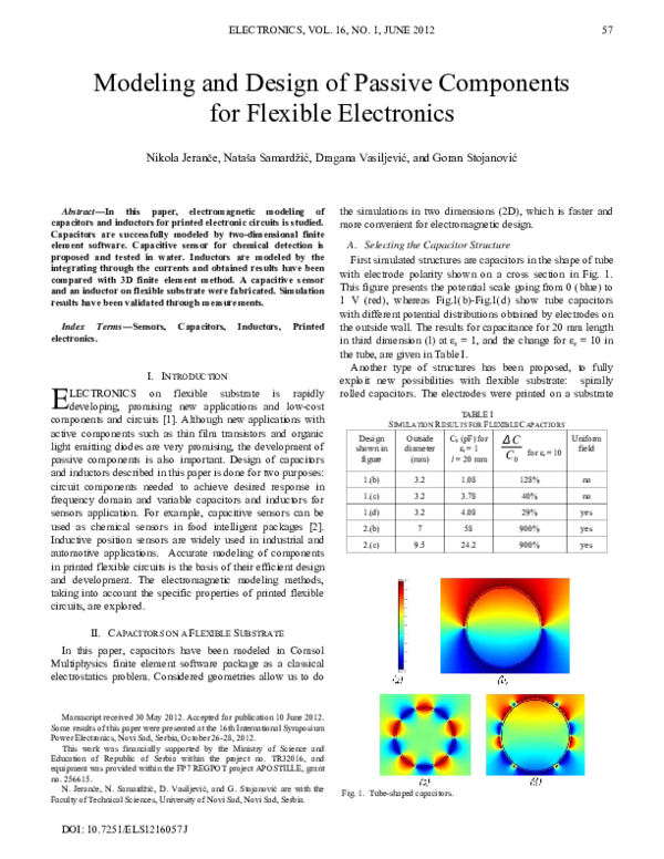 (PDF) Modeling and Design of Passive Components for Flexible Electronics
