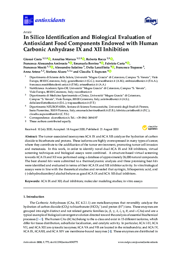 (PDF) In Silico Identification and Biological Evaluation of ...