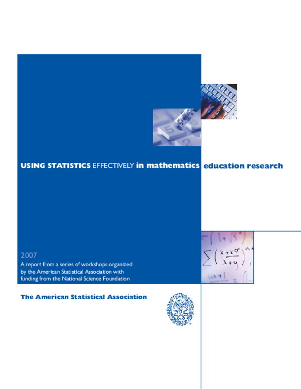(PDF) Using statistics effectively in mathematics education research