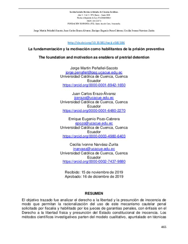  PDF La Fundamentaci n Y La Motivaci n Como Habilitantes De La Prisi n 