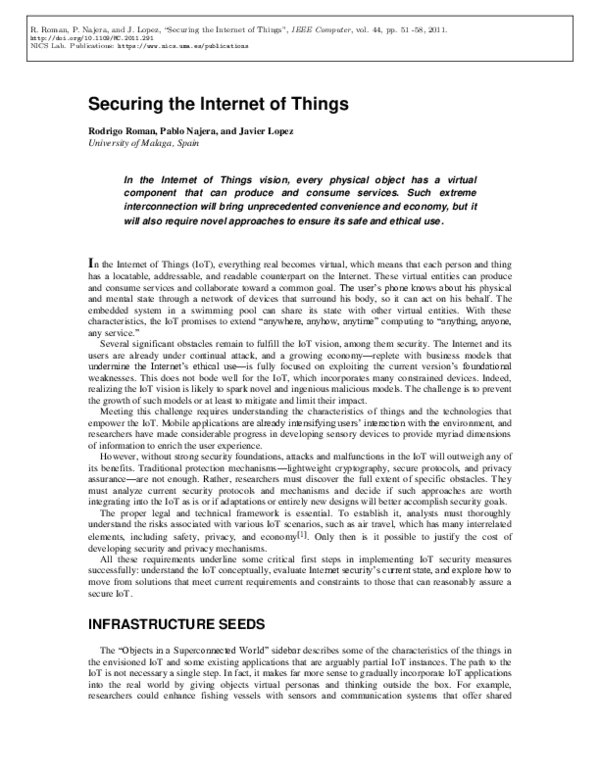 (PDF) Securing the Internet of Things
