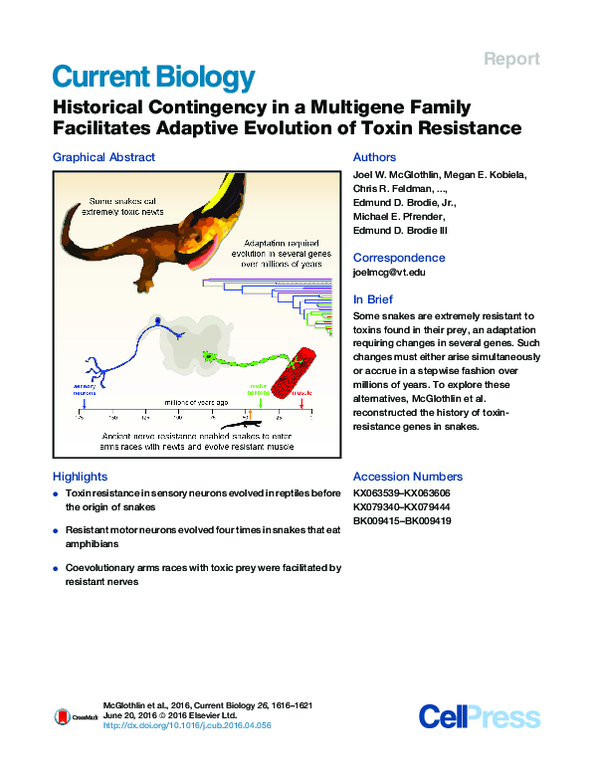 (PDF) Historical Contingency in a Multigene Family Facilitates Adaptive ...