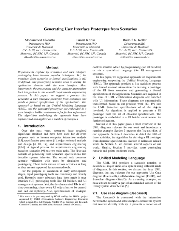 (PDF) Generating user interface prototypes from scenarios