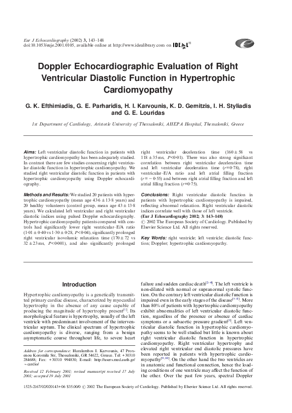 (PDF) Doppler Echocardiographic Evaluation of Right and Left ...