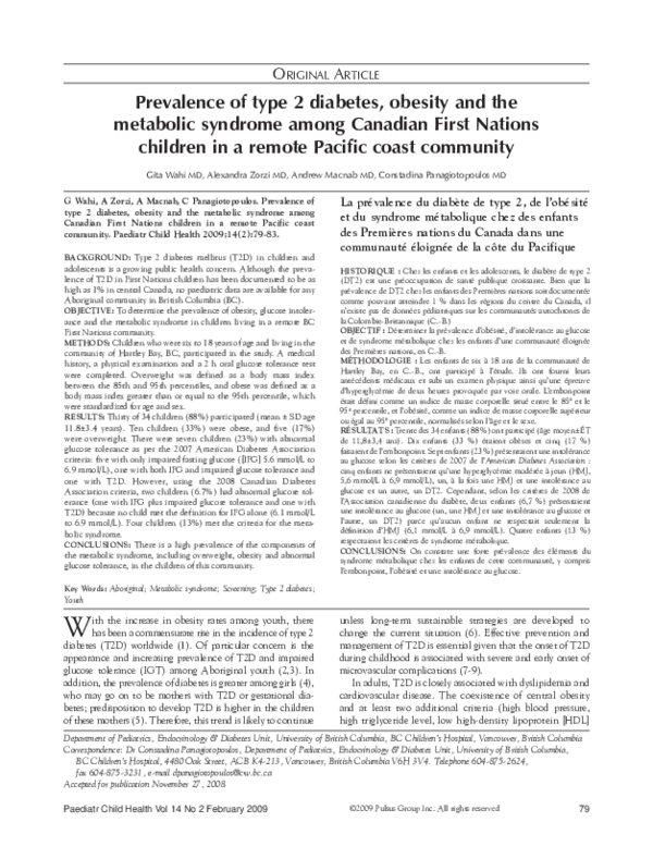 (PDF) Prevalence of type 2 diabetes, obesity and the metabolic syndrome ...