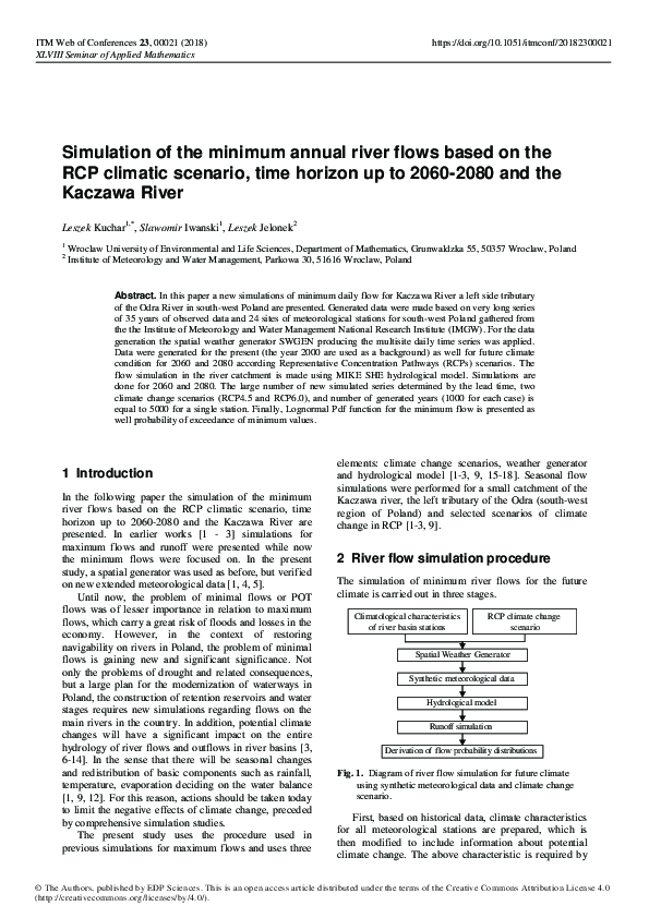 (PDF) Simulation of the minimum annual river flows based on the RCP ...