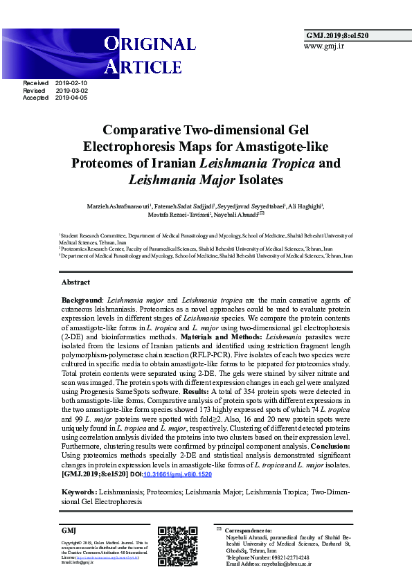 (PDF) Comparative two-dimensional gel electrophoresis maps for ...
