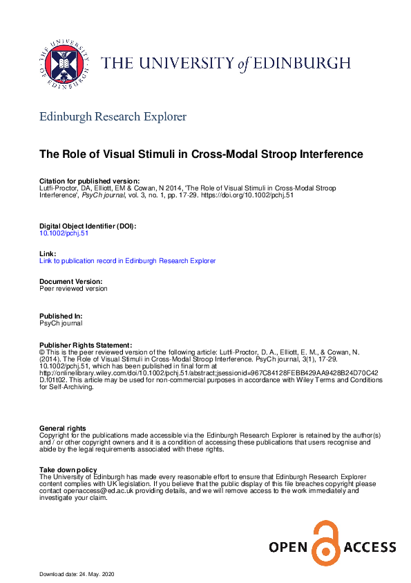 (PDF) The role of visual stimuli in cross-modal Stroop interference