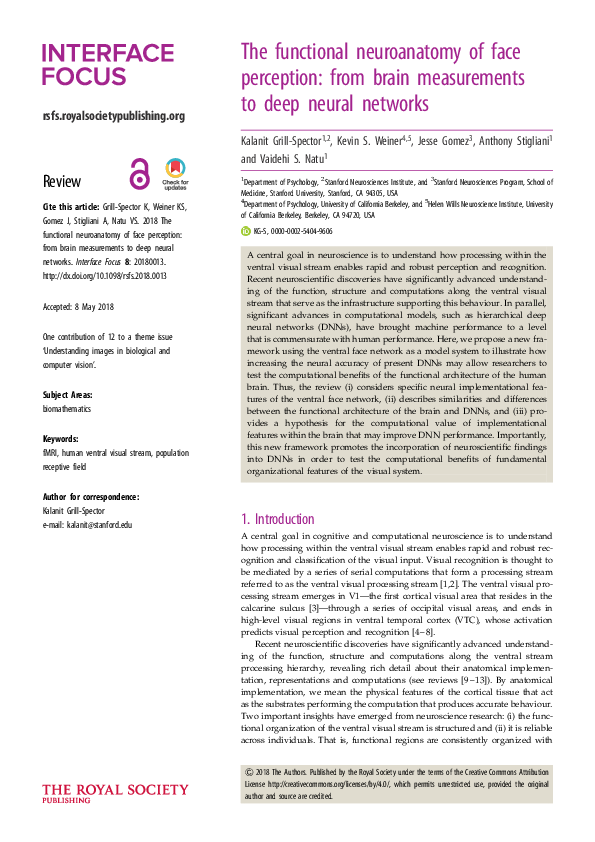(PDF) The functional neuroanatomy of face perception: from brain ...