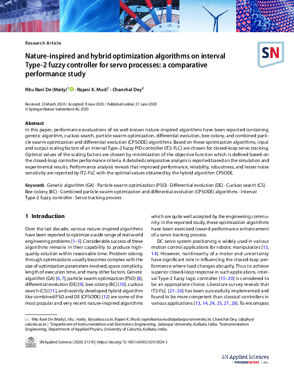 (PDF) Nature-inspired and hybrid optimization algorithms on interval ...
