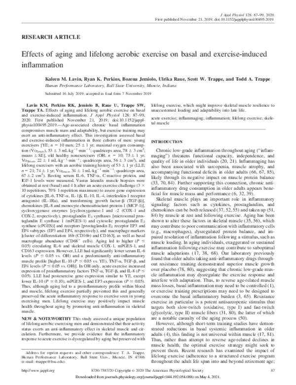 (PDF) Effects of aging and lifelong aerobic exercise on basal and ...