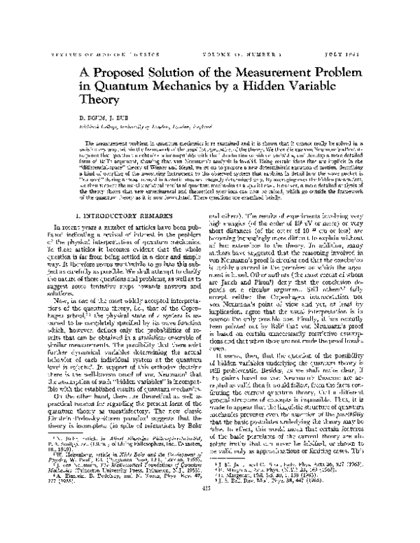 (PDF) A Proposed Solution of the Measurement Problem in Quantum ...