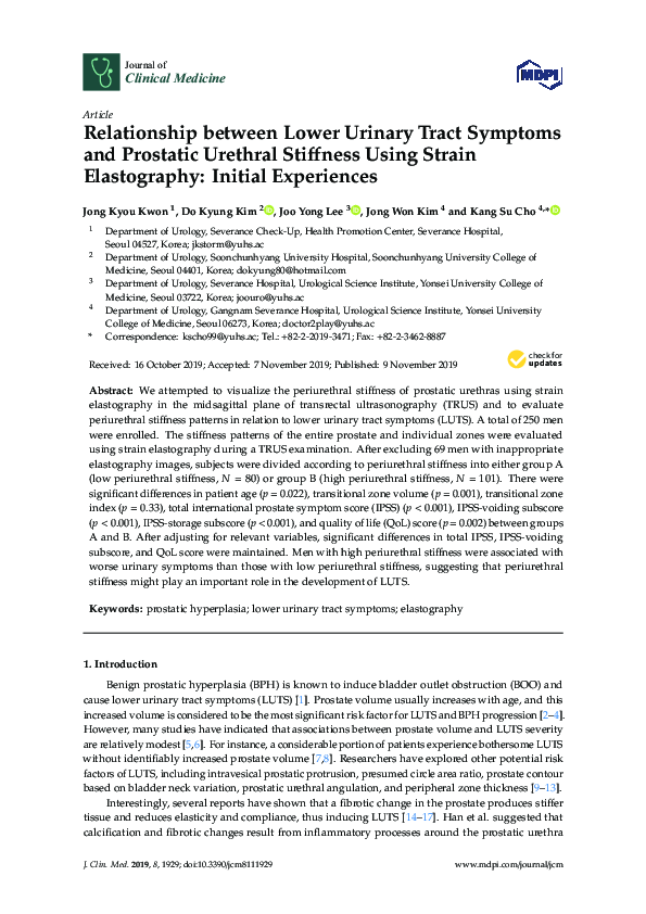 (PDF) The relationship between lower urinary tract symptoms and health ...