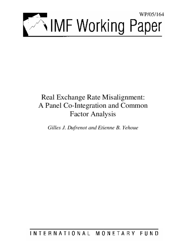 (PDF) Real Exchange Rate MisalignmentA Panel CoIntegration and Common ...