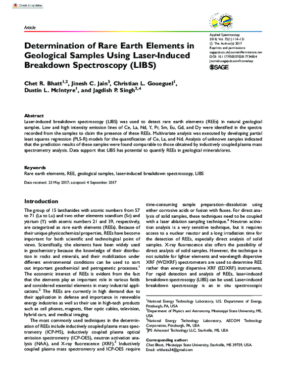 (PDF) EXPRESS: Determination of Rare Earth Elements in Geological ...