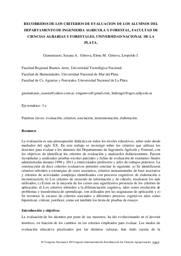  PDF Recorridos De Los Criterios De Evaluaci n De Los Alumnos Del 