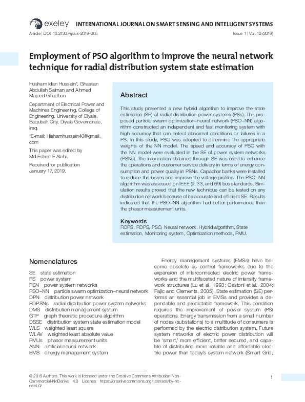 (PDF) Employment of PSO algorithm to improve the neural network ...