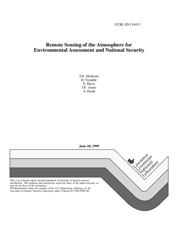 (PDF) Remote Sensing of the Atmosphere for Environmental Security