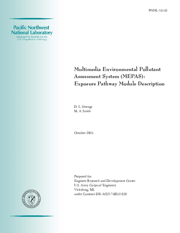 (PDF) The Multimedia Environmental Pollutant Assessment System (MEPAS ...