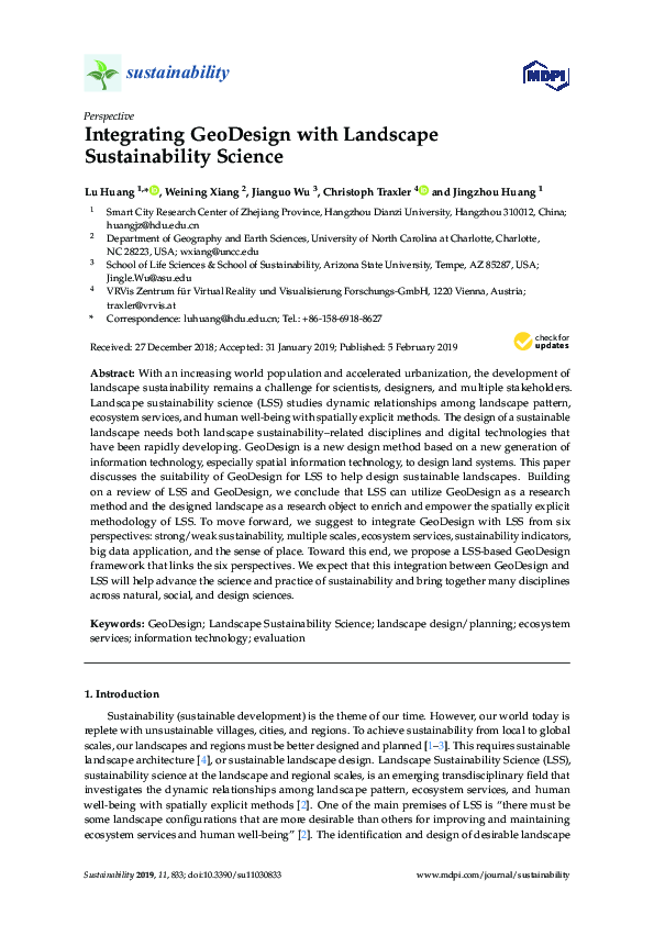(PDF) Integrating GeoDesign with Landscape Sustainability Science