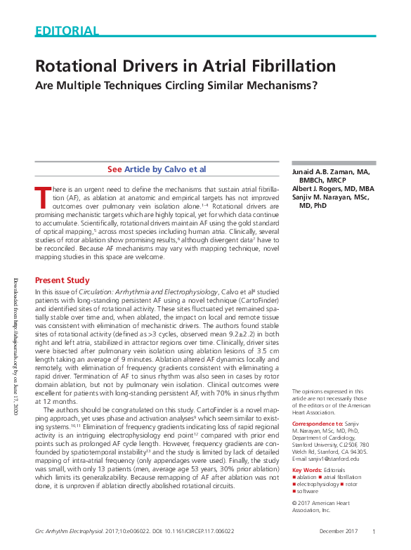 (PDF) Rotational Drivers in Atrial Fibrillation: Are Multiple ...