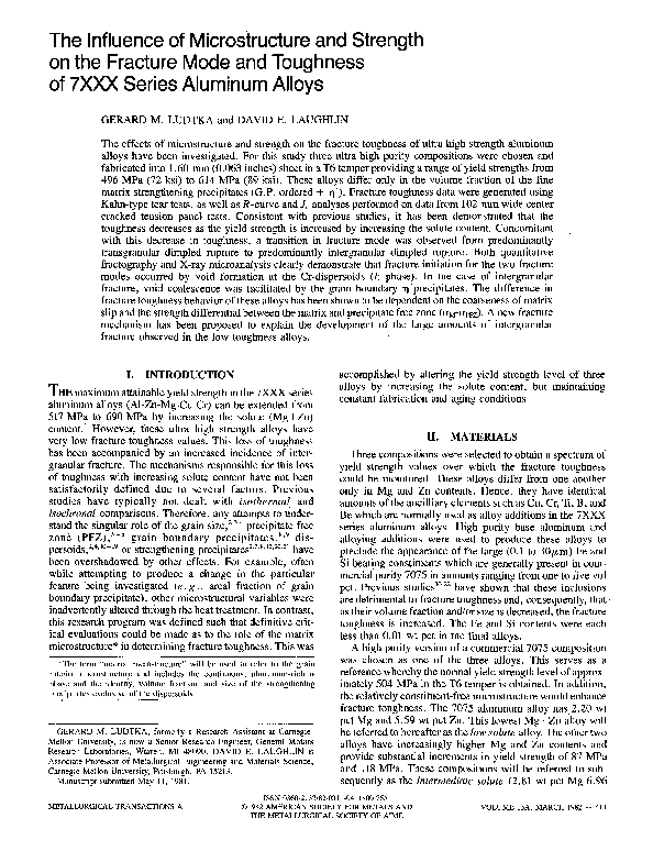 (PDF) The influence of microstructure and strength on the fracture mode ...