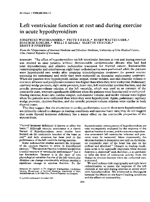 (PDF) Left ventricular function at rest and during exercise in marathon ...
