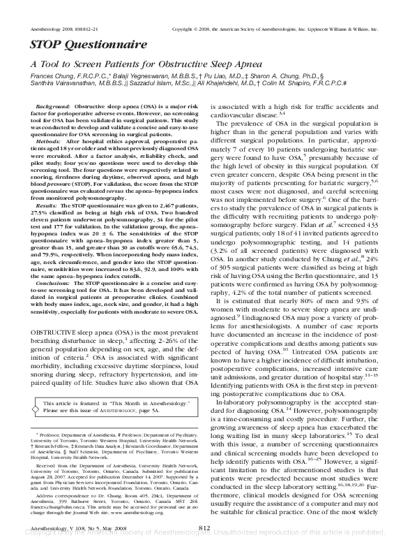 (PDF) STOP Questionnaire