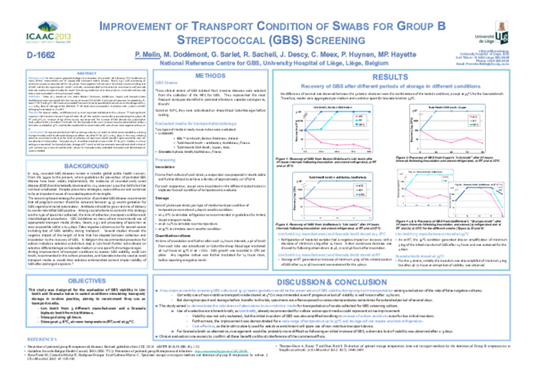 (PDF) Improvement of transport condition of swabs for group B ...