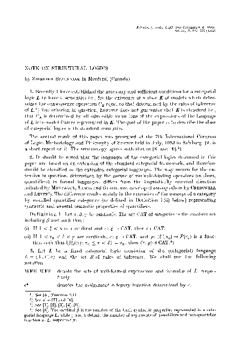 (PDF) Note on Structural Logics