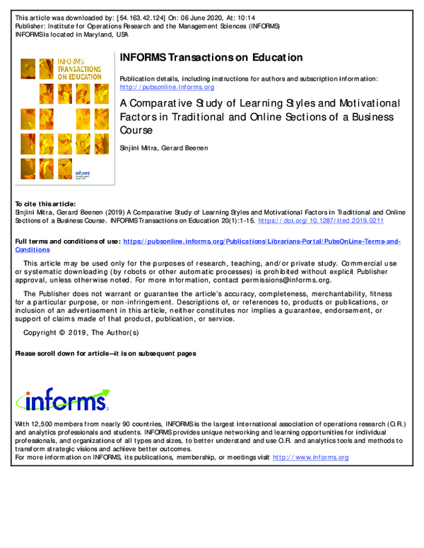 (PDF) A Comparative Study of Learning Styles and Motivational Factors ...