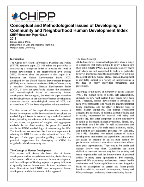 (PDF) Conceptual and Methodological Issues of Developing a Community ...