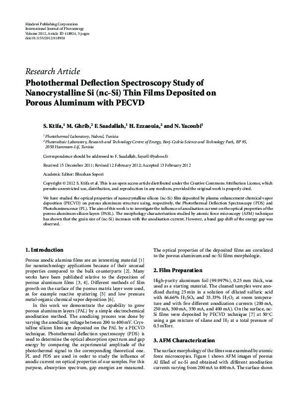 (PDF) Photothermal deflection spectroscopy study of defects in semi ...